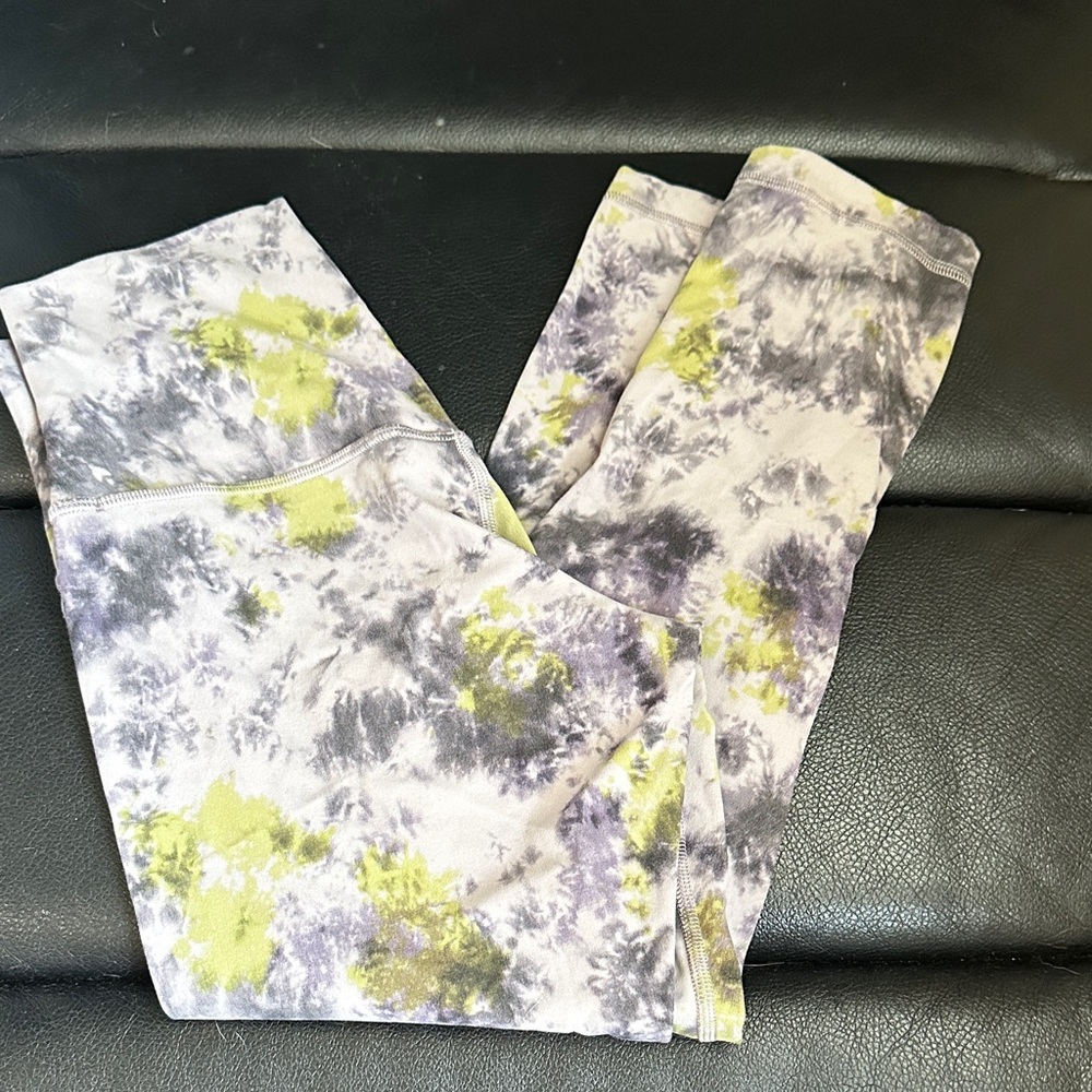 lululemon athletica Tie-Dye Leggings in Purple, Lime & Gray